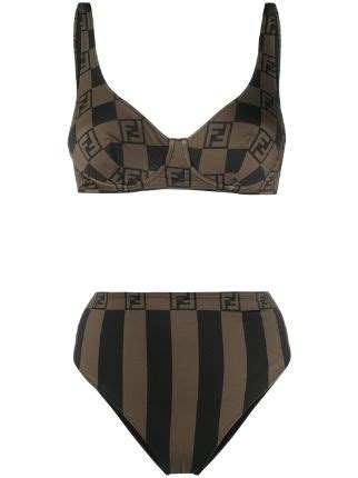 fendi ff printed bikini women|fendi high waisted bikini.